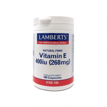 Lamberts Vitamin E 400iu Natural Form 180caps | Συμπλήρωμα Διατροφής Βιταμίνης Ε