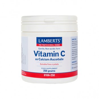 Lamberts Vitamin C as Calcium Ascorbate 250gr| Συμπλήρωμα Διατροφής Βιταμίνη C σε Μορφή Σκόνης