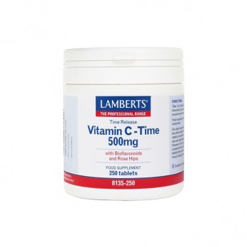 Lamberts Vitamin C-Time 500mg 250tabs |  Συμπλήρωμα Διατροφής με Βιταμίνη C για Τόνωση & Ενίσχυση του Ανοσοποιητικού