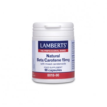 Lamberts Natural Beta Carotene 15mg 90caps |  Συμπλήρωμα με Ισχυρή Αντιοξειδωτική Δράση