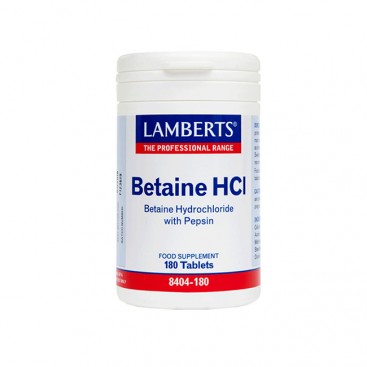 Lamberts Betaine Hci 324Mg-Pepsin 180tabs |  Συμπλήρωμα Διατροφής για την Καλή Λειτουργία του Πεπτικού Συστήματος