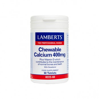 Lamberts Chewable Calcium 400mg 60tabs | Μασώμενα Δισκία Ασβεστίου