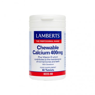 Lamberts Chewable Calcium 400mg 60tabs | Μασώμενα Δισκία Ασβεστίου