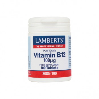 Lamberts Vitamin B-12 100mcg, 100tabs |  Συμπλήρωμα Διατροφής με Βιταμίνη Β12