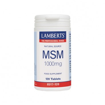 Lamberts Msm 1000mg 120tabs | Συμπλήρωμα Διατροφής με Οργανικό Θείο για τη Διατήρηση της Φυσιολογικής Λειτουργίας των Αρθρώσεων