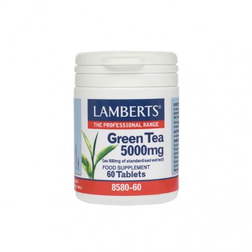 Lamberts Green Tea 5000mg 60tabs | Συμπλήρωμα Διατροφής με Πράσινο Τσάι για Αύξηση του Μεταβολικού Ρυθμού