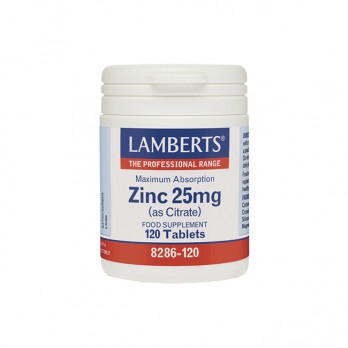 Lamberts Zinc 25mg (Citrate) 120tabs |  Συμπλήρωμα Ψευδάργυρου