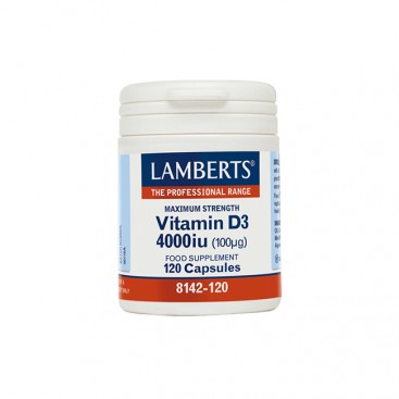 Lamberts Vitamin D3 4000iu 120caps | Συμπλήρωμα Διατροφής Βιταμίνης D3