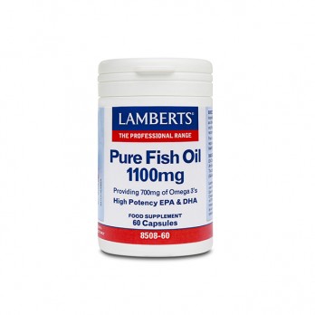 Lamberts Pure Fish Oil 1100mg 60caps | Συμπυκνωμένο Ιχθυέλαιο το οποίο παρέχει 700mg Ωμέγα 3