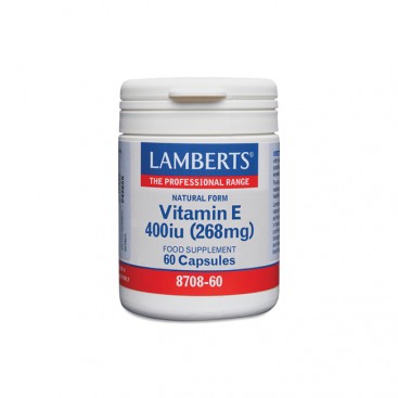 Lamberts Vitamin E 400iu Natural Form 60caps | Συμπλήρωμα Διατροφής Βιταμίνης Ε