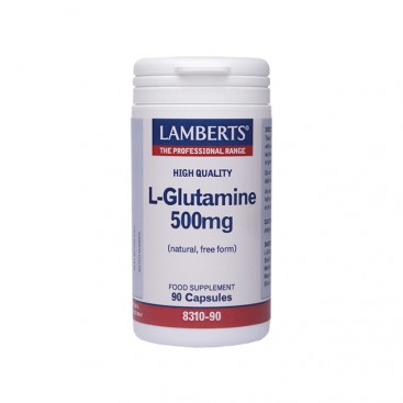 Lamberts L-Glutamine 500mg 90caps |  Συμπλήρωμα Διατροφής Γλουταμίνης