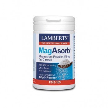 Lamberts MagAsorb Magnesium Powder 375mg, 165gr | Συμπλήρωμα Διατροφής Μαγνησίου σε Σκόνη 