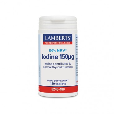 Lamberts Iodine 150mcg 180tabs| Συμπλήρωμα Διατροφής με Ιώδιο 