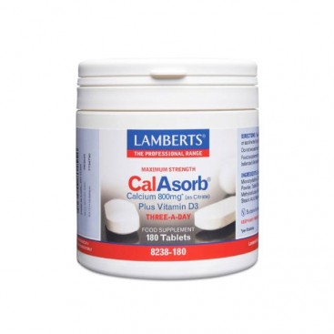 Lamberts Calasorb Calcium 800mg 180tabs | Συμπλήρωμα Διατροφής Κιτρικό Ασβέστιο  