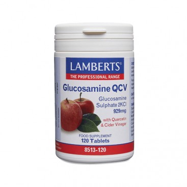 Lamberts Glucosamine QCV 120tabs | Θειική Γλυκοζαμίνη 2KCI των 929mg με Κερσετίνη & Μηλόξυδο