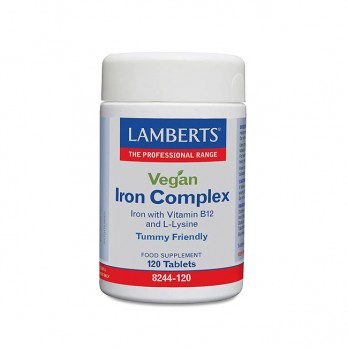 Lamberts Iron Complex Vegan 120tabs | Φόρμουλα Σιδήρου & Β12 για Χορτοφάγους