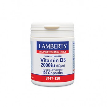 Lamberts Vitamin D3 2000iu 120caps | Συμπλήρωμα Διατροφής Βιταμίνης D3