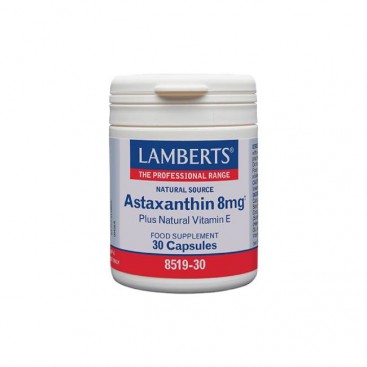 Lamberts Astaxanthin 8mg 30caps | Συμπλήρωμα Διατροφής με Αντιοξειδωτική Δράση