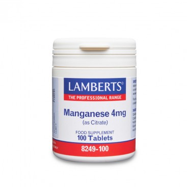 Lamberts Manganese 4mg 100tabs | Συμπλήρωμα Διατροφής με Μαγγάνιο