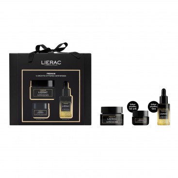 Lierac Premium The Voluptuous Cream Κρέμα Προσώπου Ολικής Αντιγήρανσης Πλούσιας Υφής για Κανονικές Ξηρές Επιδερμίδες  50ml & Δώρο Premium Κρέμα Ματιών 1ml(x4) & Premium Ορός Προσώπου 13ml