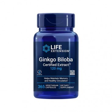 Life Extension Ginkgo Biloba Certified Extract 120mg 365veg.caps | Συμπλήρωμα Διατροφής για την Διατήρηση της Φυσιολογικής Νοητικής Λειτουργίας