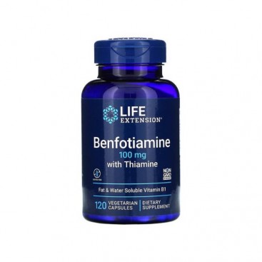 Life Extension Benfotiamine With Thiamine (Vitamin B1) 100mg 120caps | Συμπλήρωμα Μενφοθειαμίνης