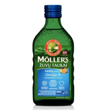 Moller's Cod Liver Oil Tutti Frutti 250ml | Μουρουνέλαιο σε Υγρή Μορφή με Γεύση Tutti Frutti