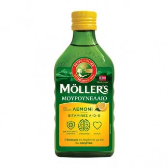 Moller's Cod Liver Oil Lemon 250ml | Μουρουνέλαιο σε Υγρή Μορφή με Γεύση Λεμόνι