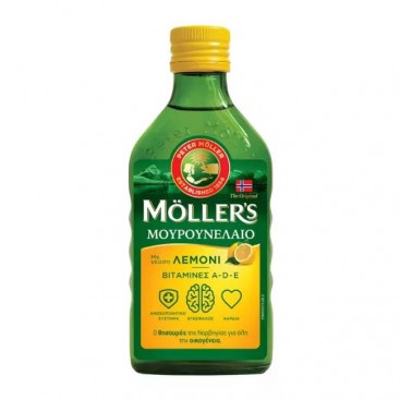 Moller's Cod Liver Oil Lemon 250ml | Μουρουνέλαιο σε Υγρή Μορφή με Γεύση Λεμόνι