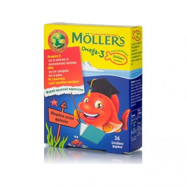 Moller's Omega-3 Kids 36τμχ | Ζελεδάκια Με Γεύση Φράουλα