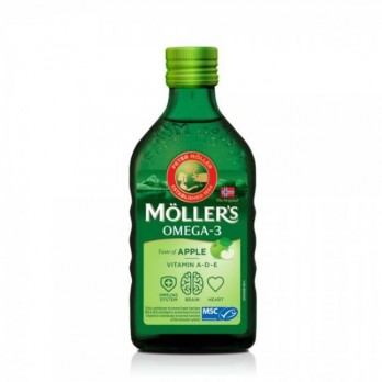 Moller's Cod Liver Oil Apple Flavour 250ml | Μουρουνέλαιο σε Υγρή Μορφή με Γεύση Μήλου