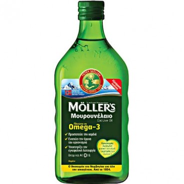 Moller's Cod Liver Oil Lemon 250ml | Μουρουνέλαιο σε Υγρή Μορφή με Γεύση Λεμόνι