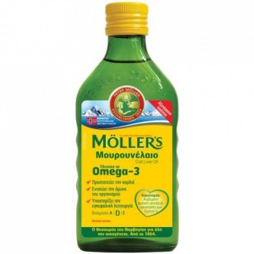 Moller's Cod Liver Oil Natural 250ml | Μουρουνέλαιο σε Υγρή Μορφή με Φυσική Γεύση