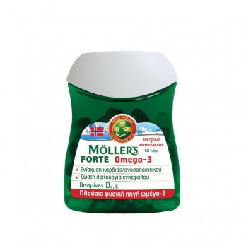 Moller's Forte 60caps | Μίγμα Ιχθυελαίου & Μουρουνέλαιου Πλούσιο σε Ω3 Λιπαρά Οξέα