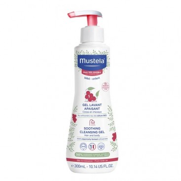 Mustela Soothing Cleansing Gel 300ml |Καθαριστικό Τζελ για Μαλλιά και Σώμα για Πολύ Ευαίσθητο Δέρμα 