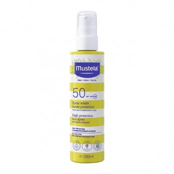 Mustela High Protection Sun Spray SPF50 200ml | Βρεφικό & Παιδικό Αντηλιακό Σώματος & Προσώπου, Υψηλής Προστασίας 