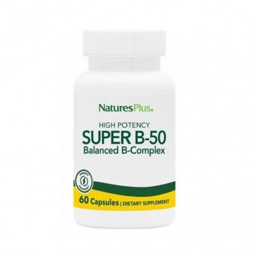 Nature's Plus Super B-50 Complex 60caps | Συμπλήρωμα Διατροφής με Σύμπλεγμα Βιταμινών Β