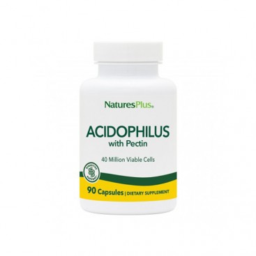 Nature's Plus Acidophilus 90veg.caps | Συμπλήρωμα Διατροφής, Προβιοτικό που Βοηθά στην Υποστήριξη της Υγιούς Πέψης