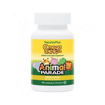 Nature's Plus Animal Parade Omega 3/6/9 Junior 90softgels | Συμπλήρωμα Διατροφής με Ω 3 6 9 για Παιδιά με Γεύση Λεμόνι