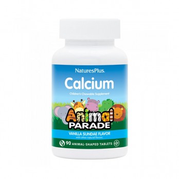 Nature's Plus Animal Parade Calcium 90Chew.tabs | Ζελεδάκια Ασβεστίου για Παιδιά Με Γεύση Παγωτό Βανίλια