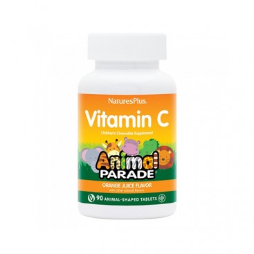 Nature's Plus Animal Parade Vitamin C 90Chew.tabs | Μασώμενες Ταμπλέτες Βιταμίνης C για Παιδιά