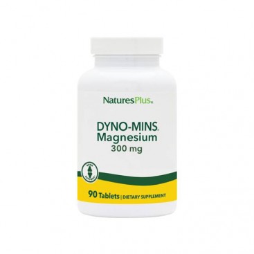 Nature's Plus Dyno-Mins Magnesium 300mg, 90tabs | Συμπλήρωμα Διατροφής Οργανικού Μαγνησίου