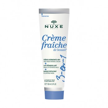 Nuxe Creme Fraiche de Beaute 3in1,100ml | Ενυδατική Κρέμα, Γαλάκτωμα Ντεμακιγιάζ & Μάσκα Επαναπύκνωσης Προσώπου