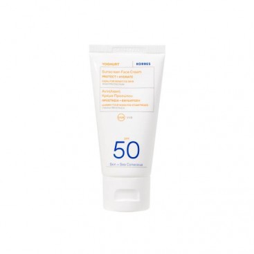 Korres Sunscreen Yoghurt Face Cream SPF50 50ml | Αντηλιακή Κρέμα Προσώπου με Γιαούρτι