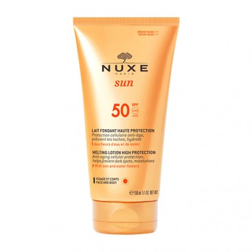 Nuxe Sun Melting Lotion SPF50 150ml | Αντηλιακό Γαλάκτωμα για Πρόσωπο & Σώμα 