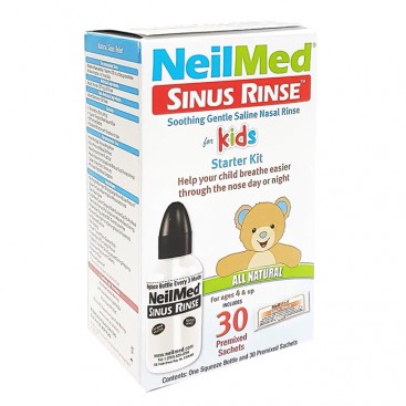 NeilMed Sinus Rinse Kids Starter Kit  30 premixed packets & Bottle 120ml | Σύστημα Ρινικών Πλύσεων για Παιδιά από 2 ετών και άνω