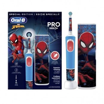 Oral-B Vitality Pro Kids 3+ SpiderMan 1τμχ | Παιδική Ηλεκτρική Οδοντόβουρτσα + Θήκη