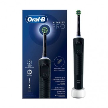 Oral-B Vitality Pro Black 1τμχ | Επαναφορτιζόμενη Ηλεκτρική Οδοντόβουρτσα σε Χρώμα Μαύρο