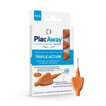 Plac Away Triple Action 0.45mm ISO 1 6τμχ | Μεσοδόντια Βουρτσάκια Πορτοκαλί