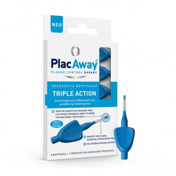 Plac Away Triple Action 0.6mm ISO 3 6τμχ | Μεσοδόντια Βουρτσάκια Μπλε 